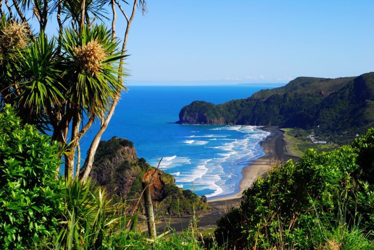 View of a west coast beach in New Zealand