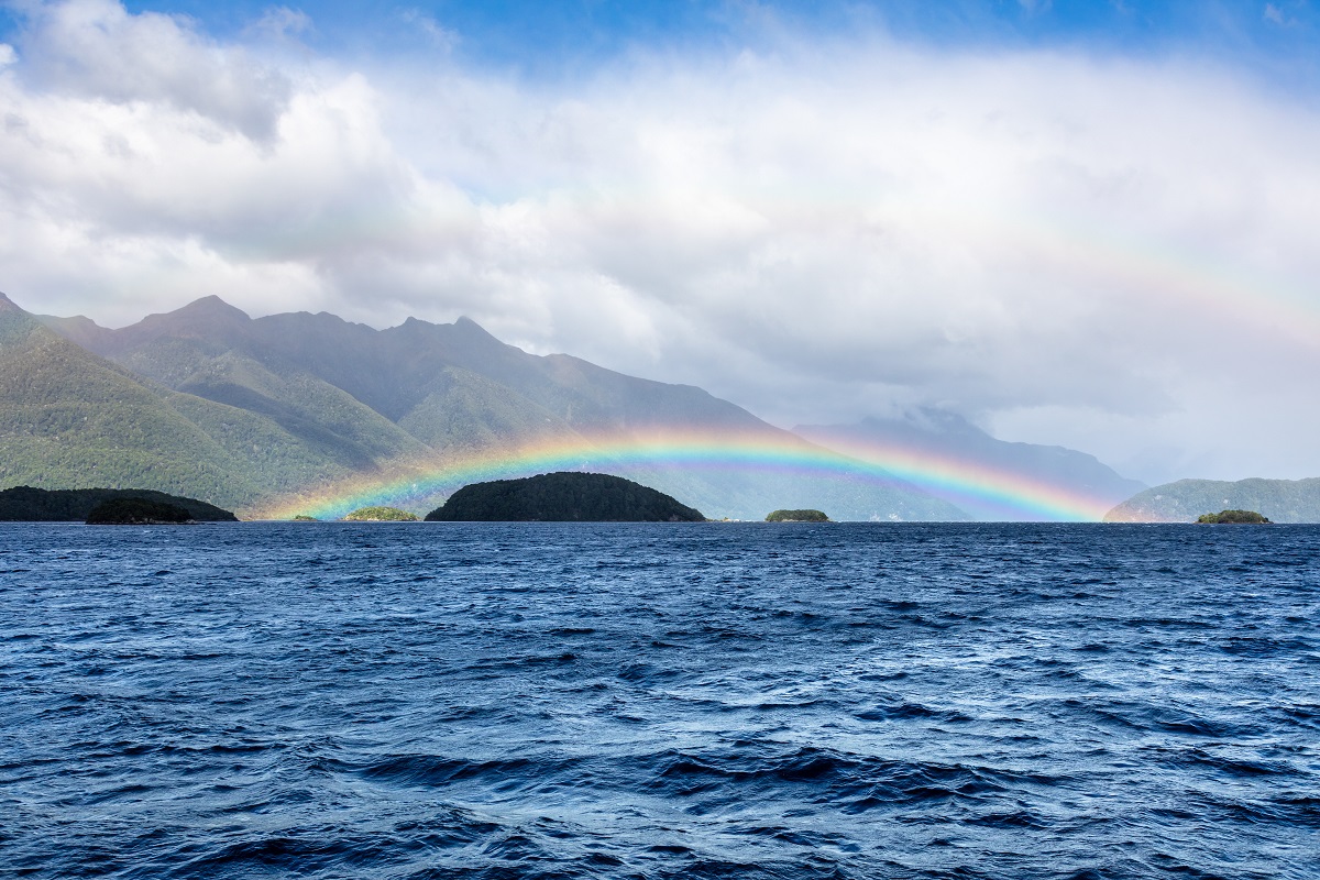 An image of a scenery at Lake Te Anau, New Zealand